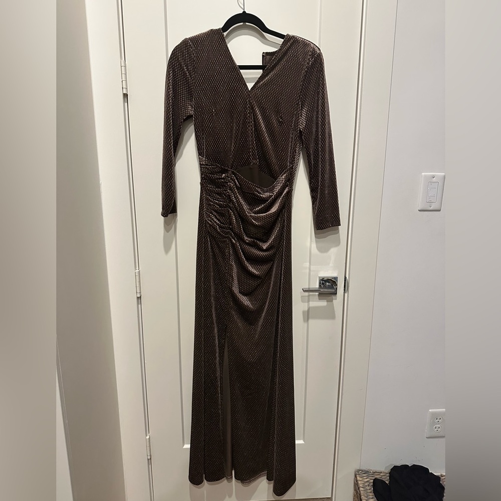 Michael Costello x Revolve velvet gown, tailored, sz M